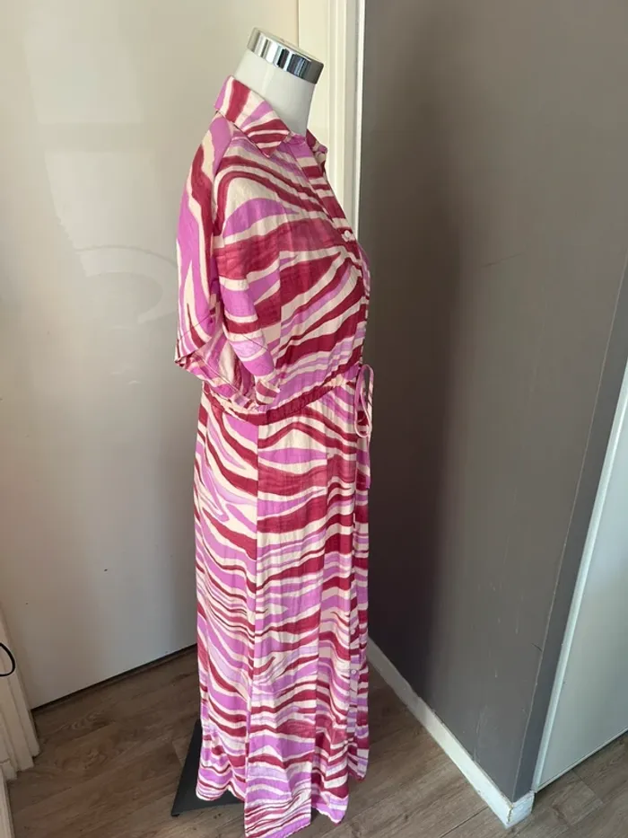Mc lorene robe rose et crème imprimé été taille 38/M - photo numéro 5