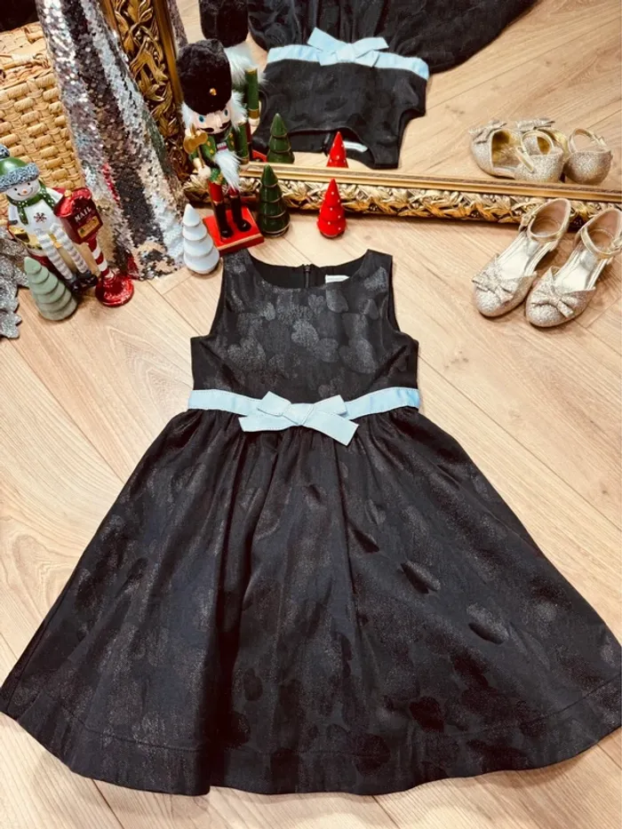 Taille 6 ans robe fête fille Orchestra noire * cœurs * 🎄 - photo numéro 1