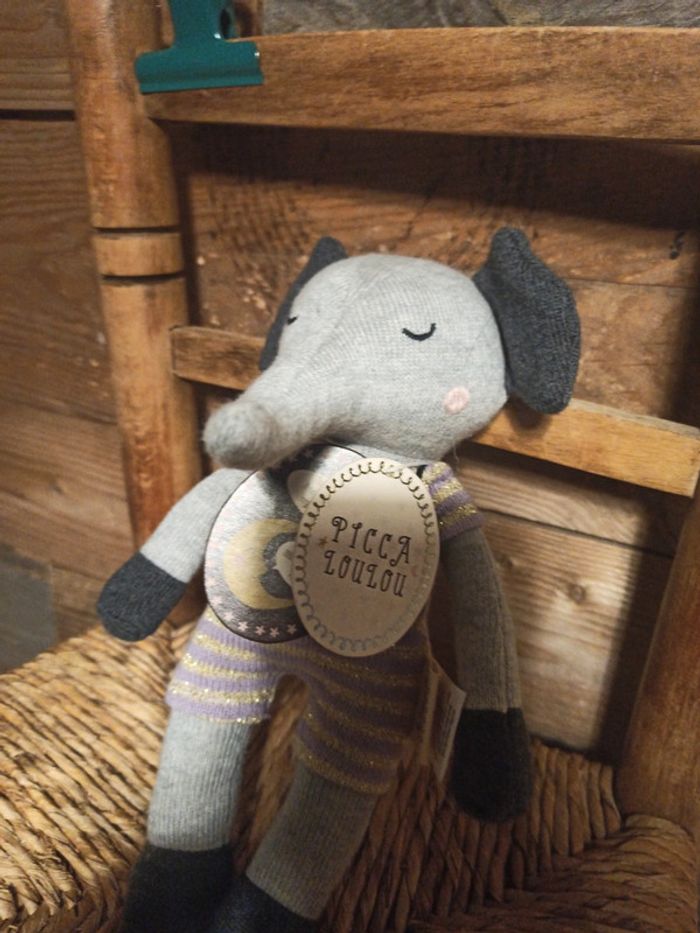 Peluche éléphant Elliot picca loulou neuf - photo numéro 5
