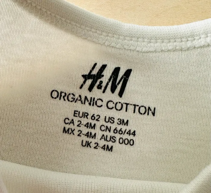 Bodie blanc h&m 2-4 mois 62 cm - photo numéro 3