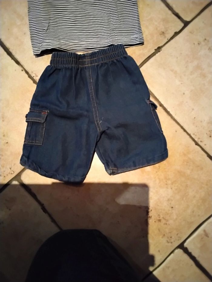 Joli ensemble short t-shirt taille 6 mois - photo numéro 2