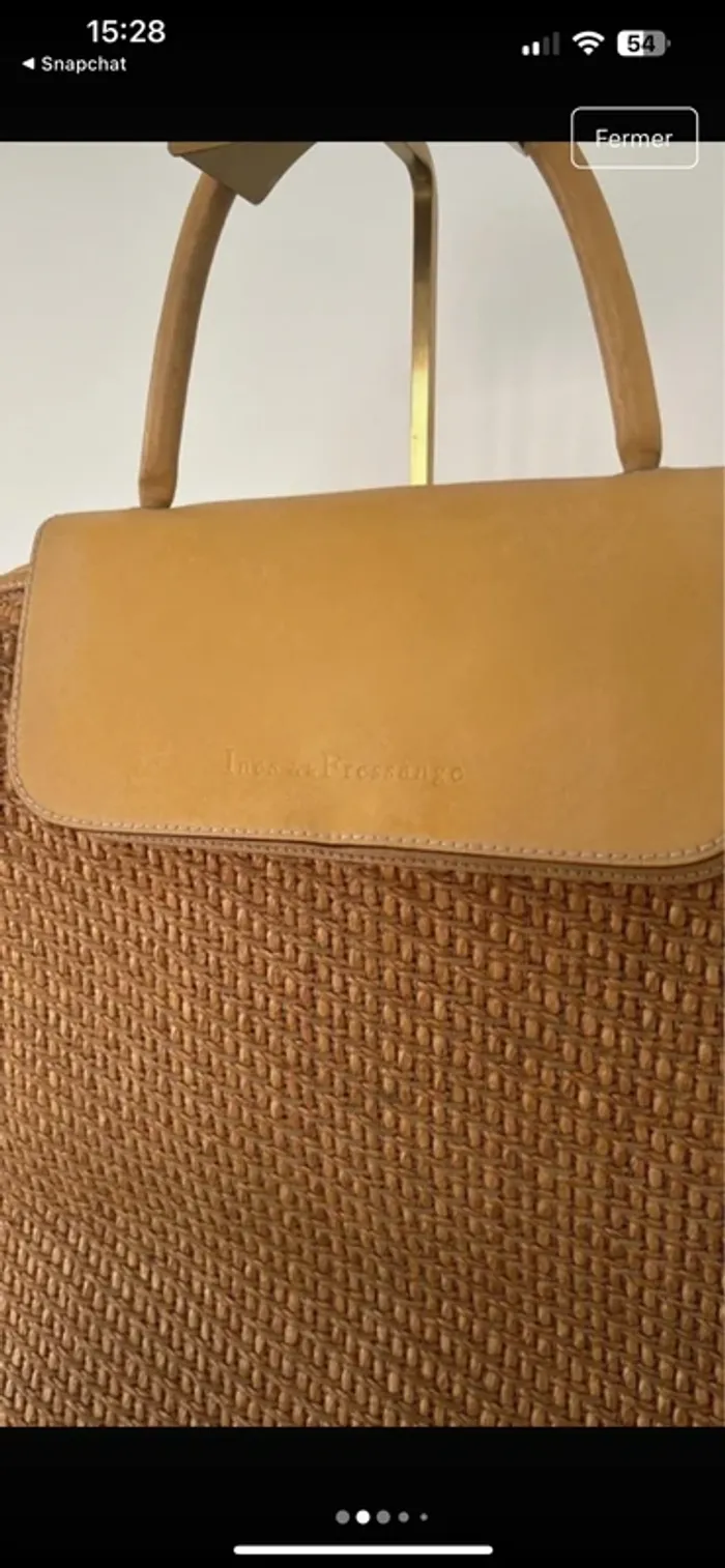 Sac à dos Inès de la Fressange Paris – Cuir & tressage naturel - photo numéro 2