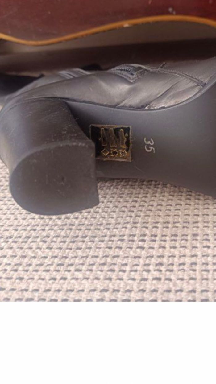Bottes hautes vintage cuir 35 - photo numéro 10