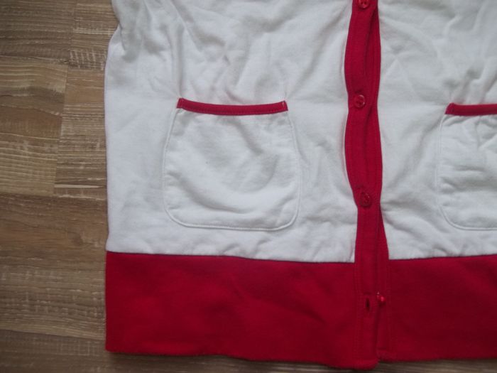 Cardigan sweat blanc et rouge TCF 138 cm (SW2) - photo numéro 3