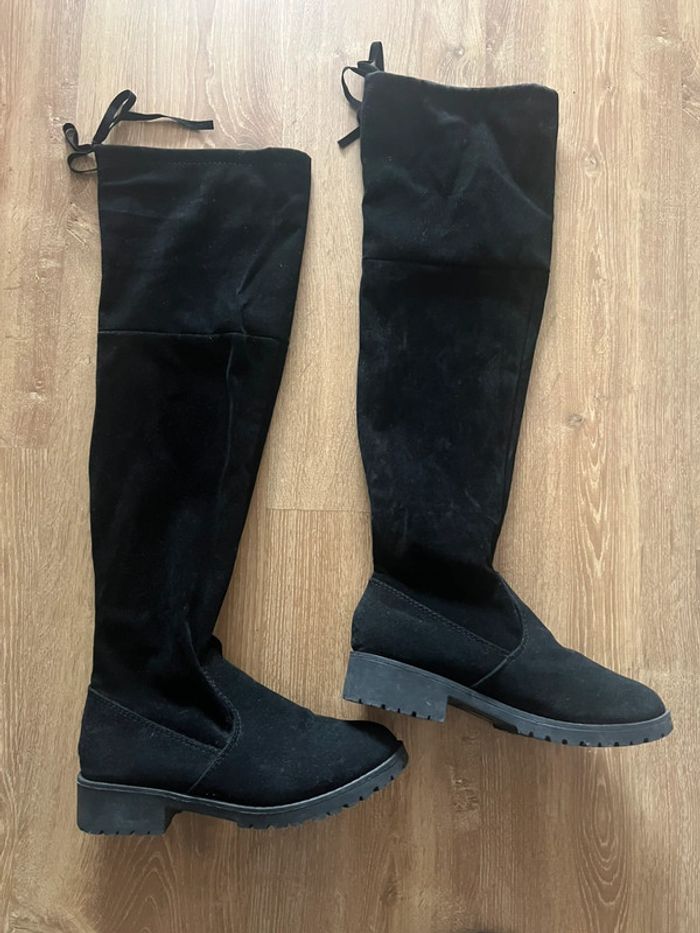Cuissardes suedine noires 👢 - photo numéro 3