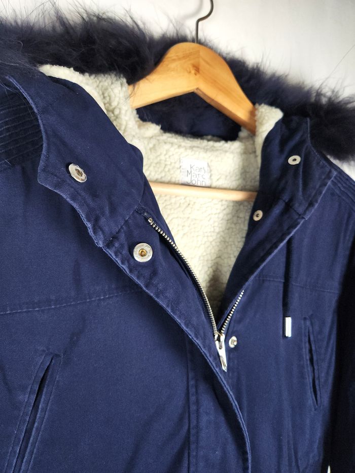 Manteau Parka fourrure bleu marine Karl Marc John Taille M - photo numéro 3