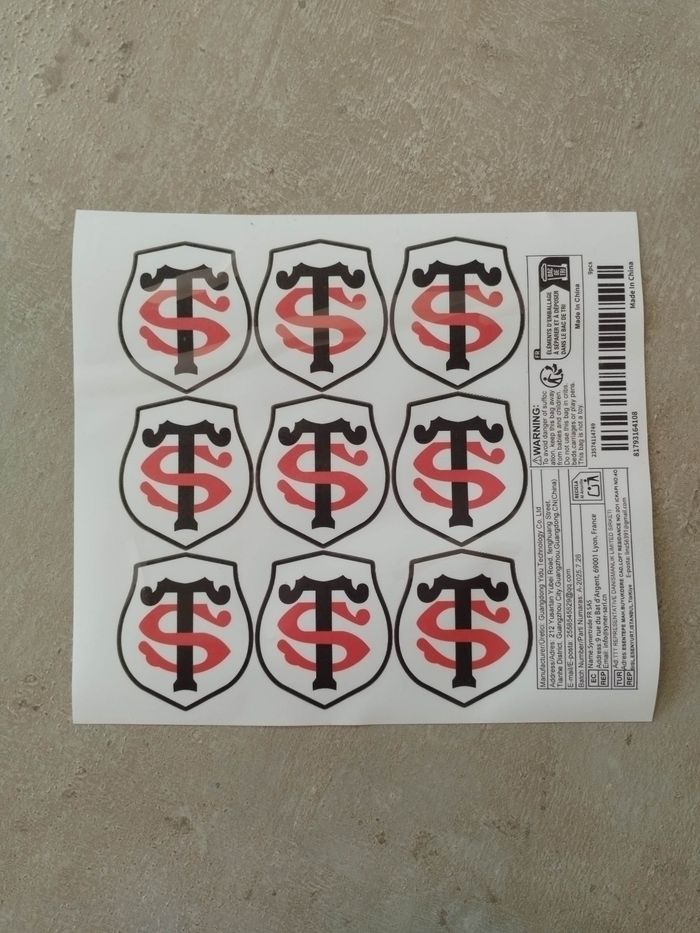 Lot x9 stickers autocollants Stade Toulousain