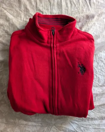 Sweat zippé rouge