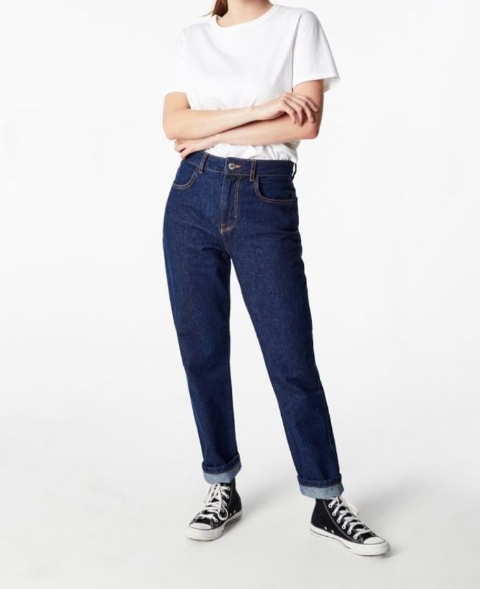 Jean mom bleu marine Jennyfer