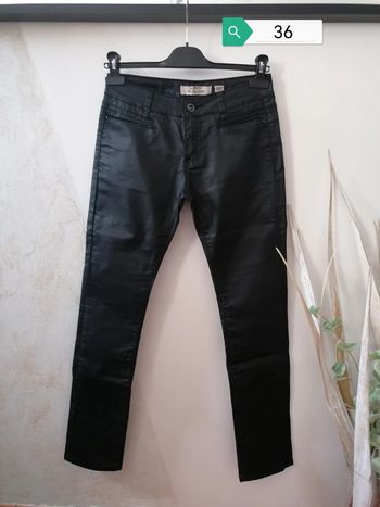 Pantalon noir effet simili Azerty 36