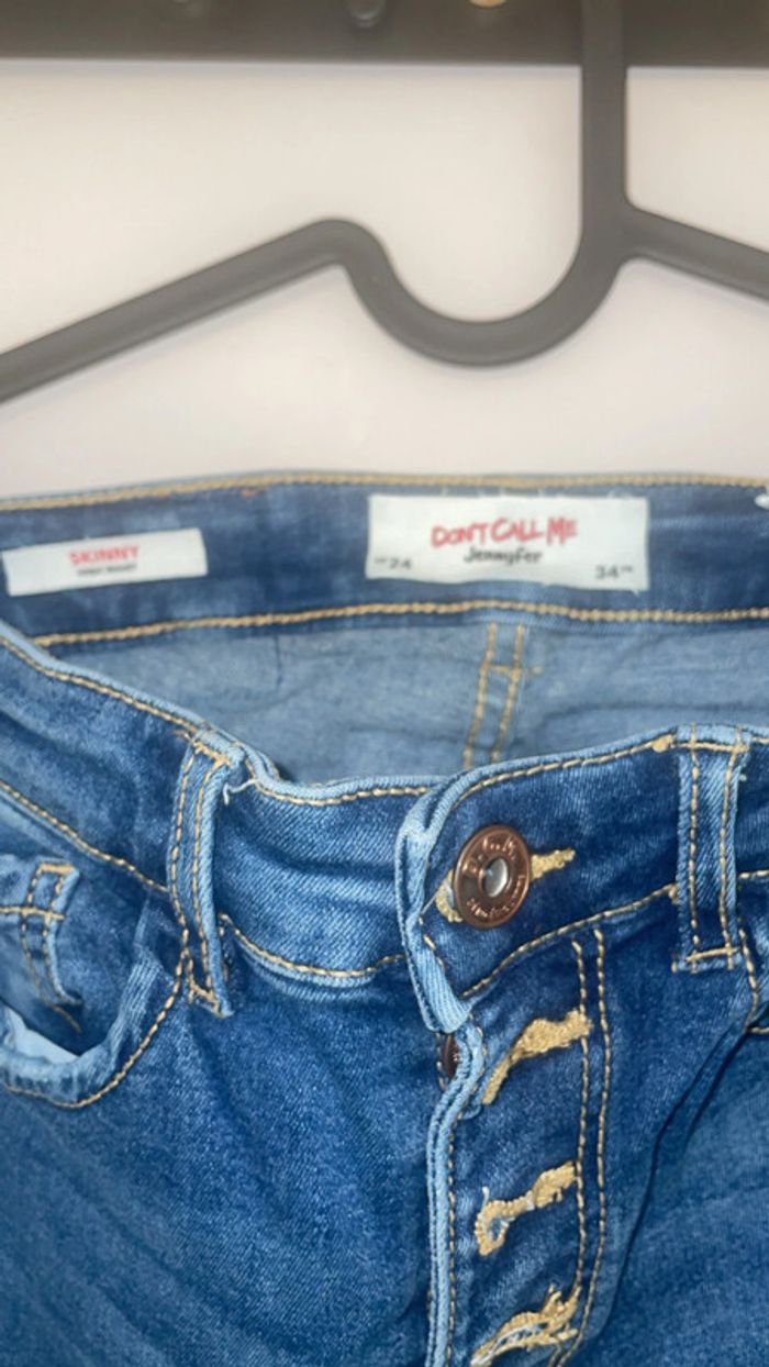 Jeans skinny Jennyfer bleu – taille XS - photo numéro 3