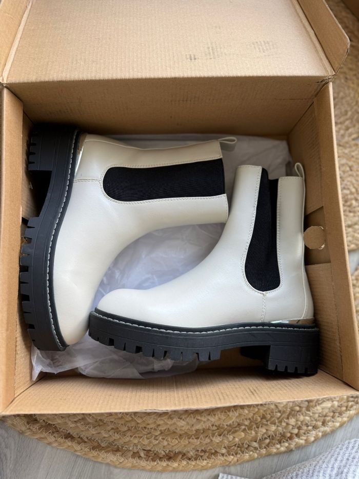 Bottine Chelsea beige