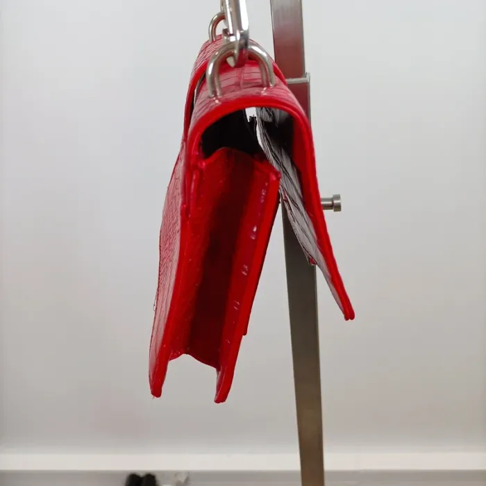 Mini sac bandoulière rouge effet croco – look tendance et structuré S022 - photo numéro 12