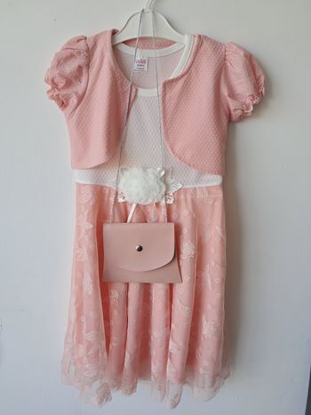 Ensemble cérémonie 7ans neuf : robe + boléro + sac bandoulière 