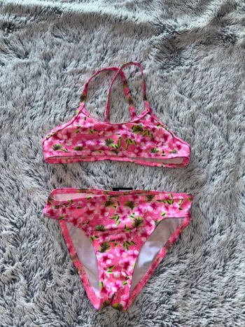 Maillot 2 pièces fleurs enfant