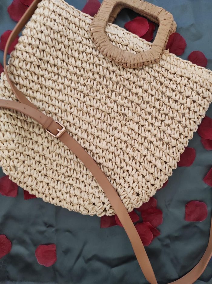 Sac paille bandoulière