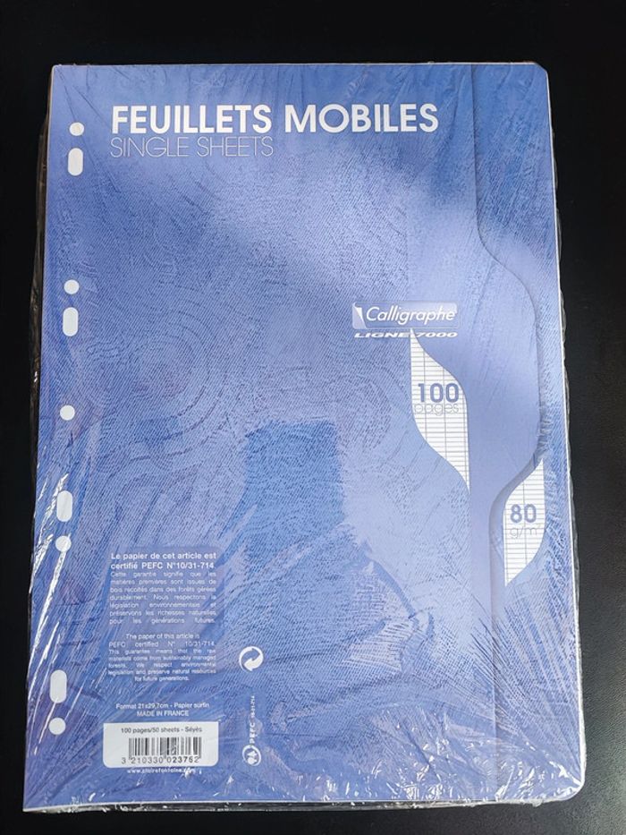 Paquet de 100 feuilles simples