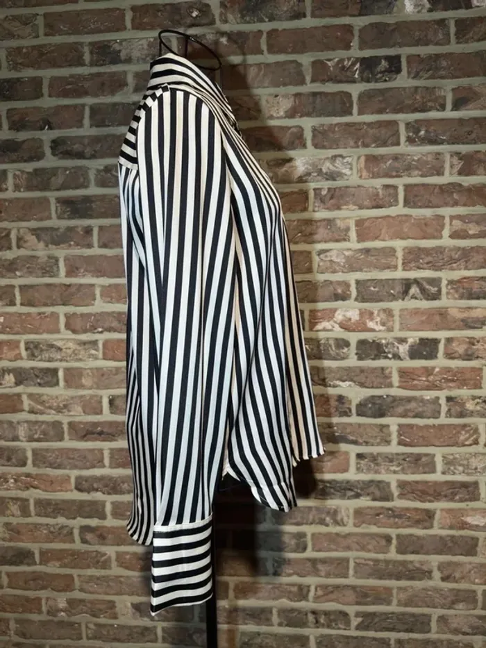 Chemise lignée noire et blanche H&M Taille XS / 34 - photo numéro 17