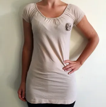 Tee shirt tunique beige