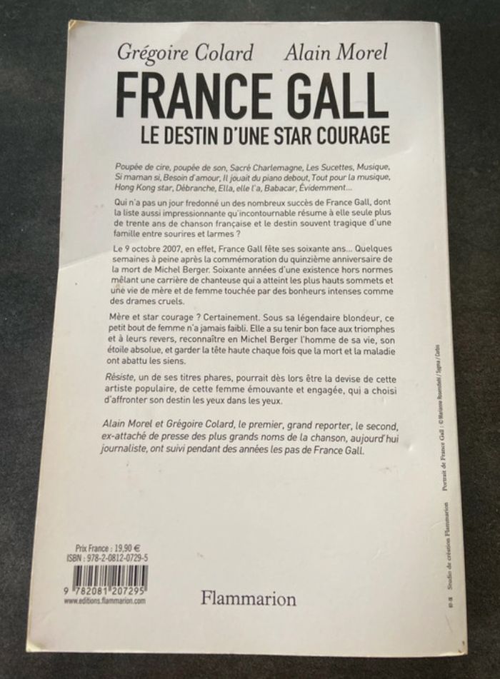 Livre France Gall Le destin d’une star courage - photo numéro 2