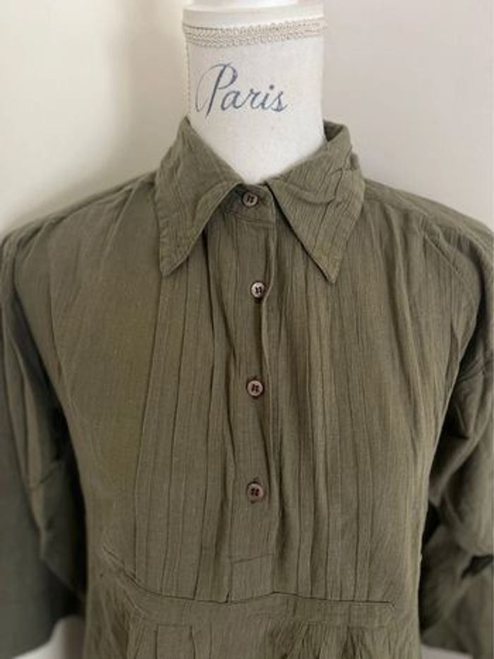 Chemise coton Naf Naf kaki - photo numéro 5