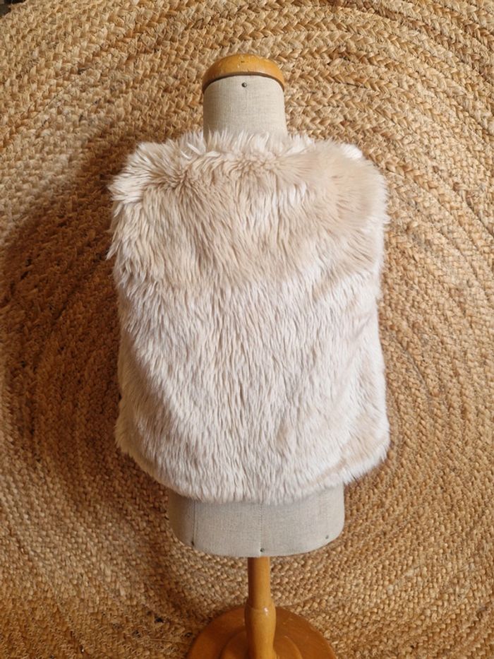 Gilet sans manche fausse fourrure beige fille sergent major 2 ans 92cm - photo numéro 4