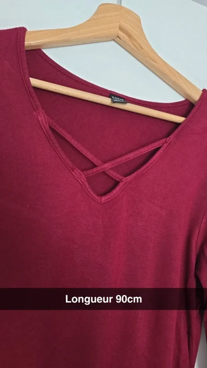 Robe de grossesse bordeaux - photo numéro 3
