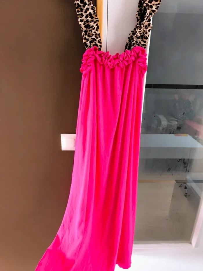 Robe longue rose fushia à bretelles léopard TU 36 à 46 - photo numéro 16