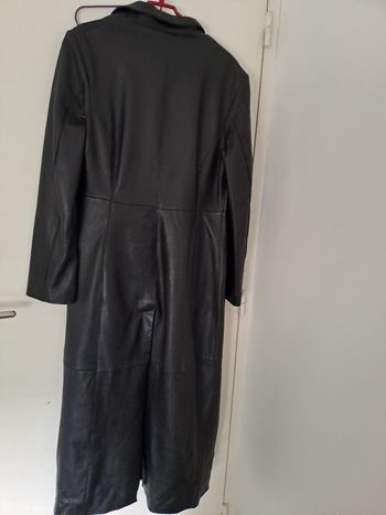 Manteau long en cuir