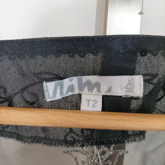 Tunique transparente noire brodée à perles – T.2 – Mim A1024 - photo numéro 3