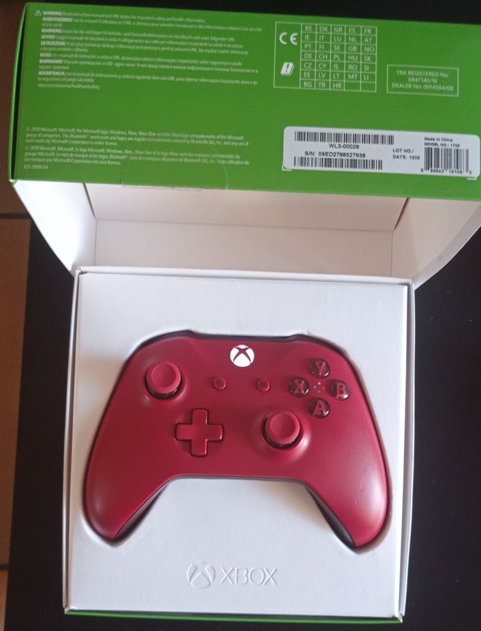 😍 manette Rouge Xbox one sx séries xs et pc en boîte - photo numéro 8