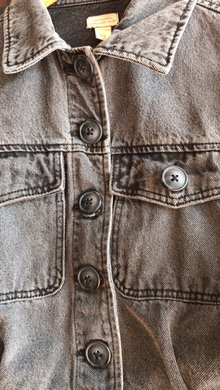 Pull&Bear veste en jean taille xs gris anthracite - photo numéro 4