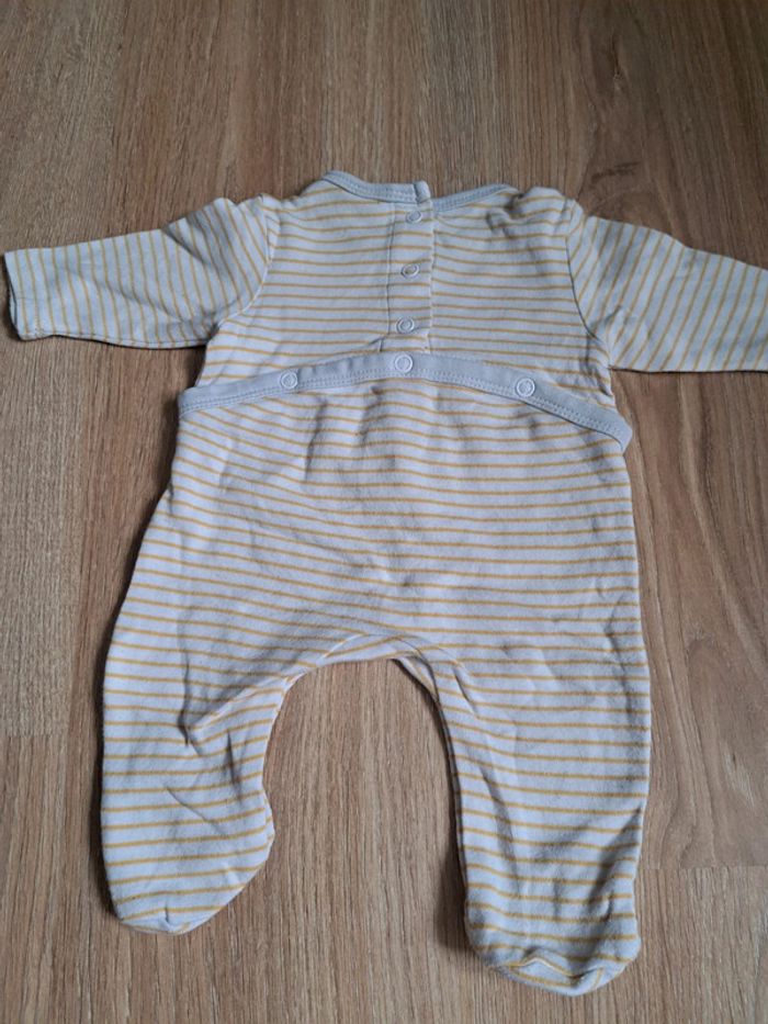 Pyjama naissance jaune et blanc - photo numéro 2