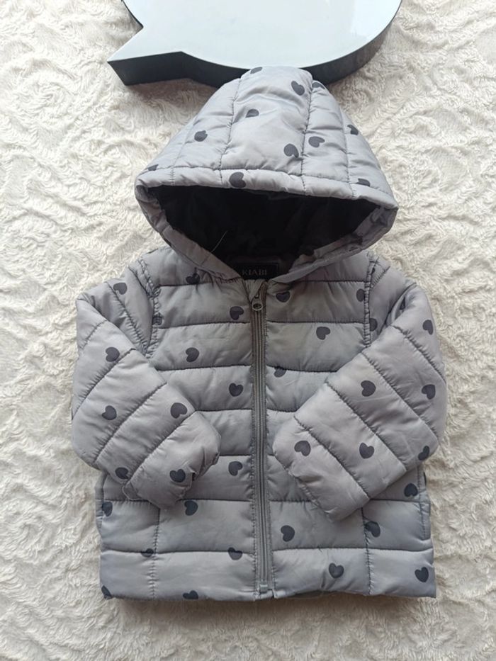 Blouson manteau doudoune avec capuche Fille 18 mois cœur Kiabi - photo numéro 2