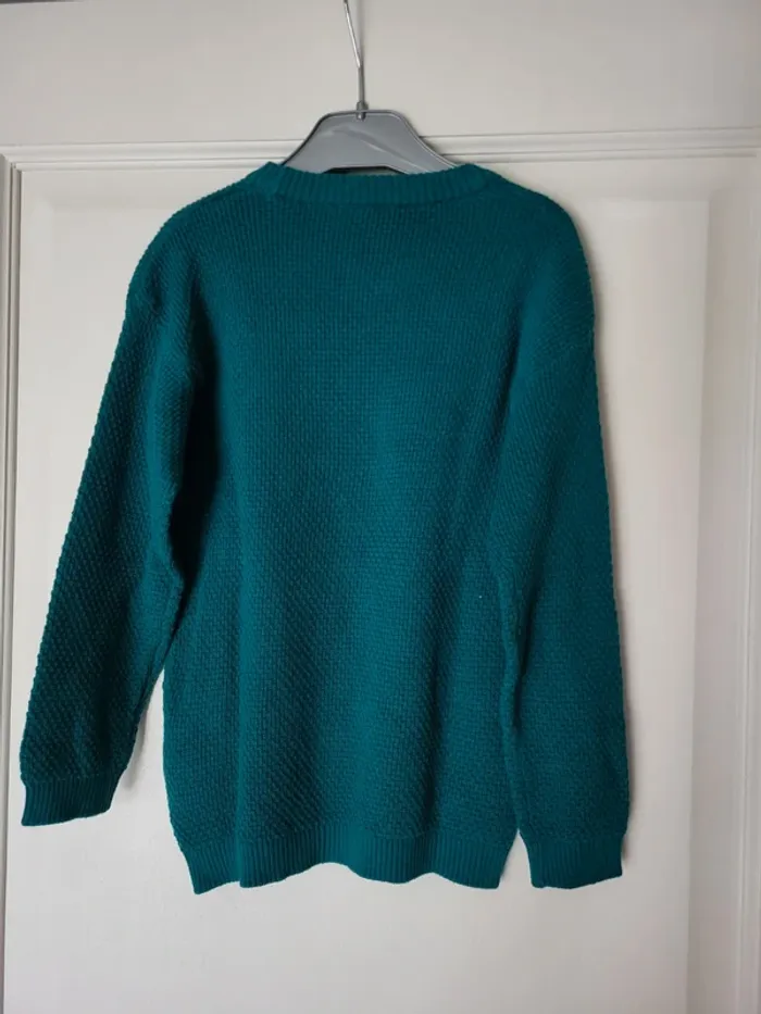 Pull enfant neuf jolie maille 100% coton verte - photo numéro 4