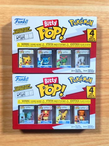 Lot De 2 Boîtes De Bitty Pop! - Pikachu, Dracaufeu, Aquali, Bulbizarre - Pokémon