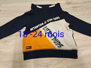 Sweat-shirt col fantaisie dopodopo 18 24 mois tbe 