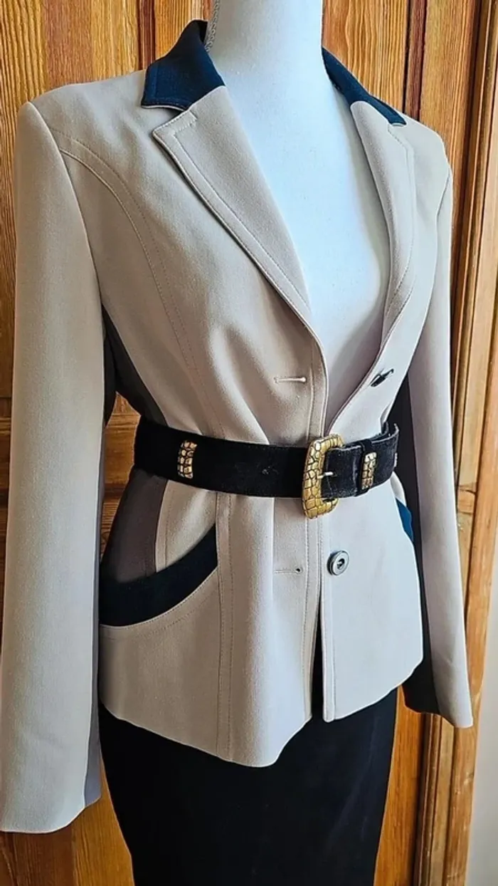 Blazer femme vintage bicolore - photo numéro 2