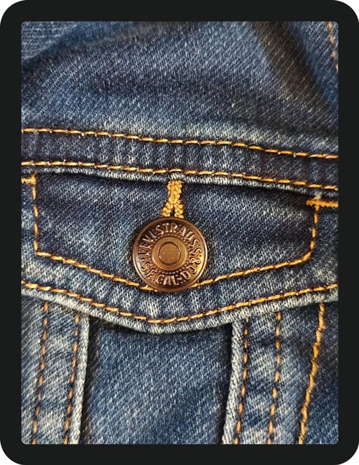 Veste en jeans à capuche bleu et gris Levi Strauss Taille 36 mois - photo numéro 4