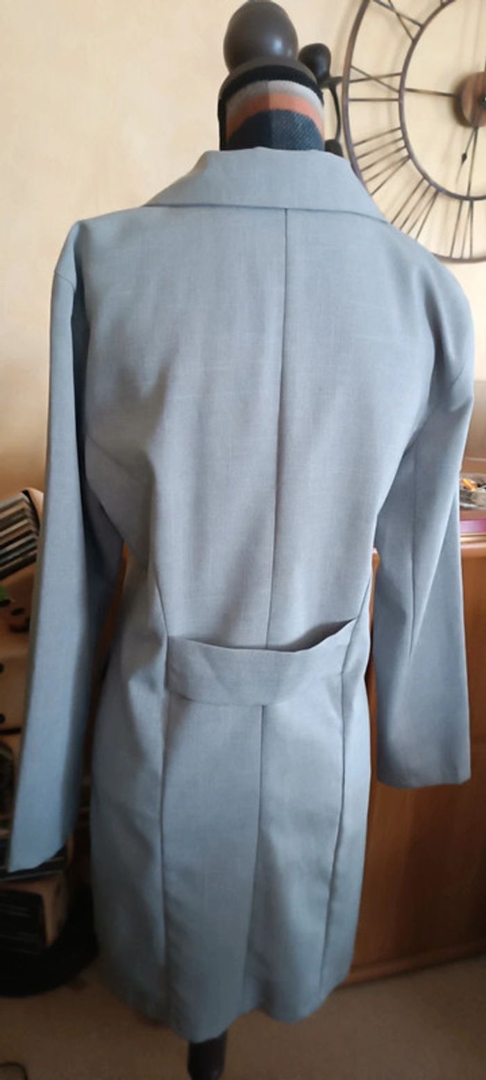 Veste blazer longue grise - photo numéro 3