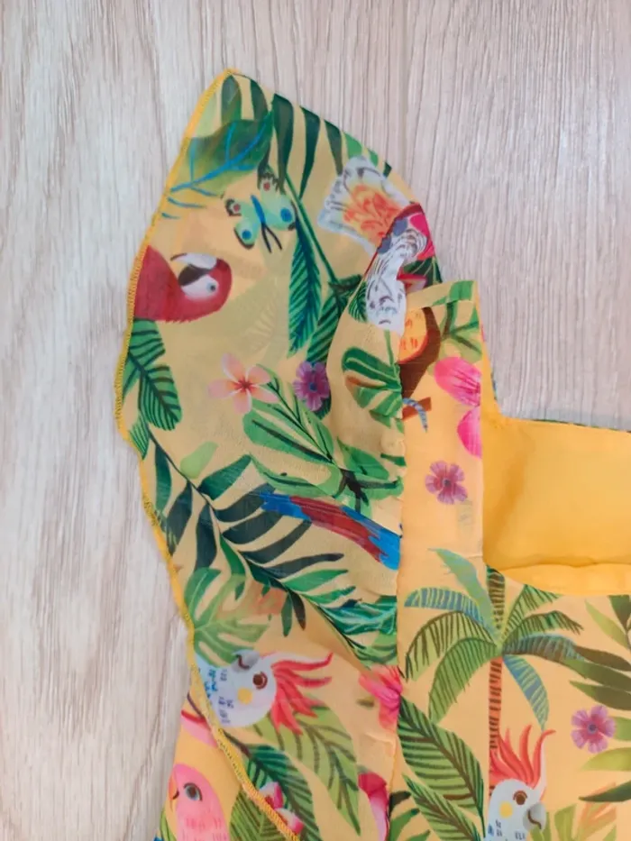 Robe emma jayne h&m jaune perroquet 4/5 ans - photo numéro 2