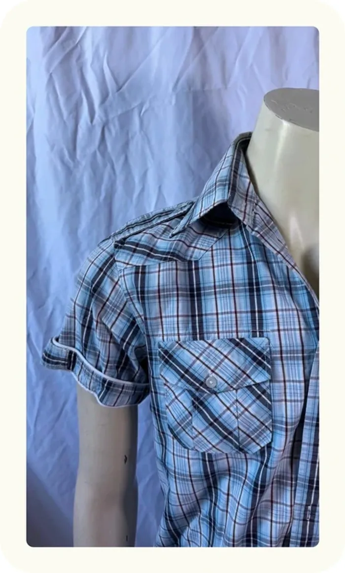 Chemise manches courtes carreaux Homme Diesel Taille M - photo numéro 2