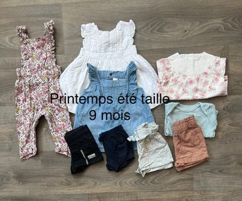 Lot printemps été taille 9 mois (9 articles) Sergent Major Tape à l'œil Adidas Vertbaudet