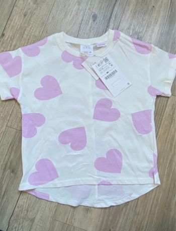 T shirt Zara 12/18 mois coeur