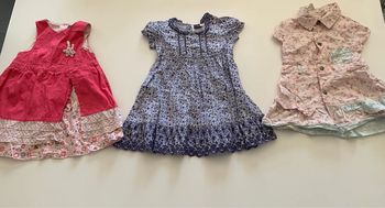 Lot 3 robes été motifs fleurs 18 mois