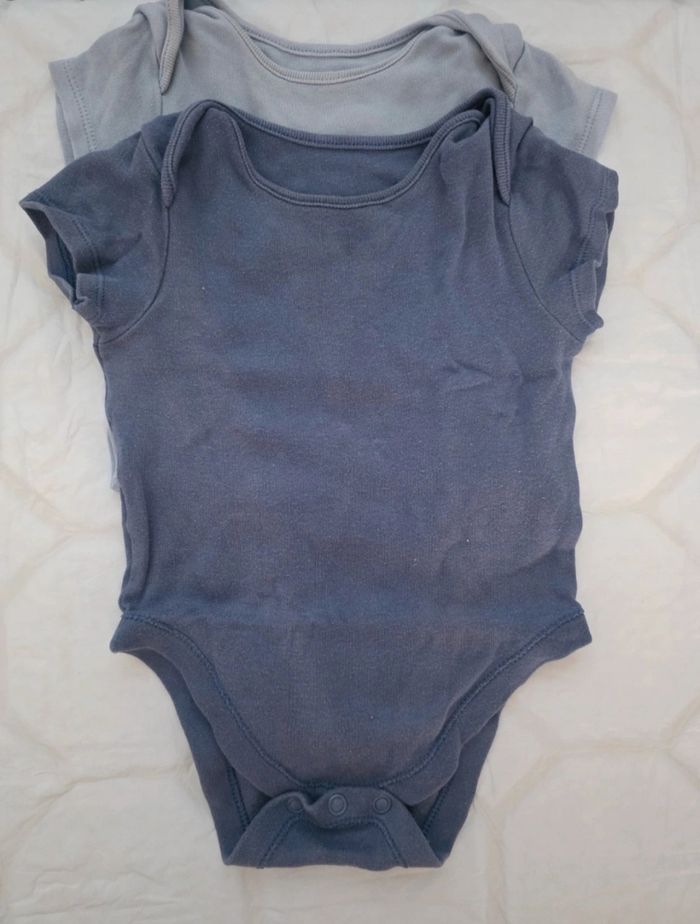 Lot 5 Bodys Bébé Manches Courtes - Tons de Bleu & Gris - 12 Mois - photo numéro 5