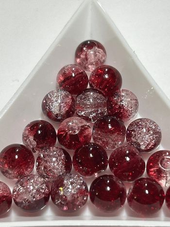 A740, 21 perles craquelées 8mm