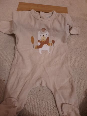 Pyjama bebe velours beige