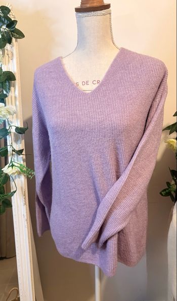 Pull femme col V only Lila