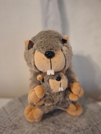 Peluche famille marmotte